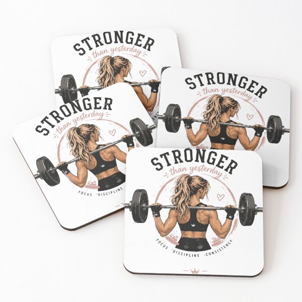 Item preview, Stronger Than Yesterday Gym Girl T-Shirt | Female Weightlifting Fitness Gift designed and sold by Sunday.Supply.
