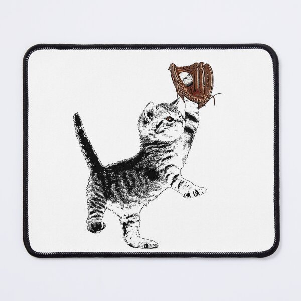 Item preview, Allstar Kitten - Black and White Cat Playing Baseball designed and sold by LittleMissTyne.