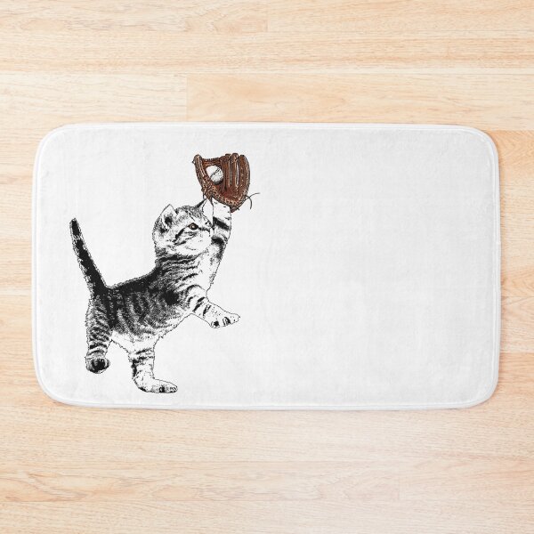 Item preview, Allstar Kitten - Black and White Cat Playing Baseball designed and sold by LittleMissTyne.