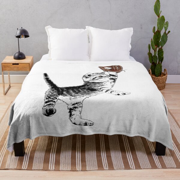 Item preview, Allstar Kitten - Black and White Cat Playing Baseball designed and sold by LittleMissTyne.