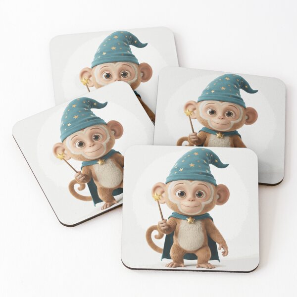 Item preview, Cute Wizard Monkey with Magic Star Wand designed and sold by Unit 2.