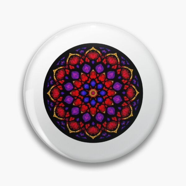Item preview, Stained Glass Rose Window Gothic Mandala Art designed and sold by ByKayaPrints.