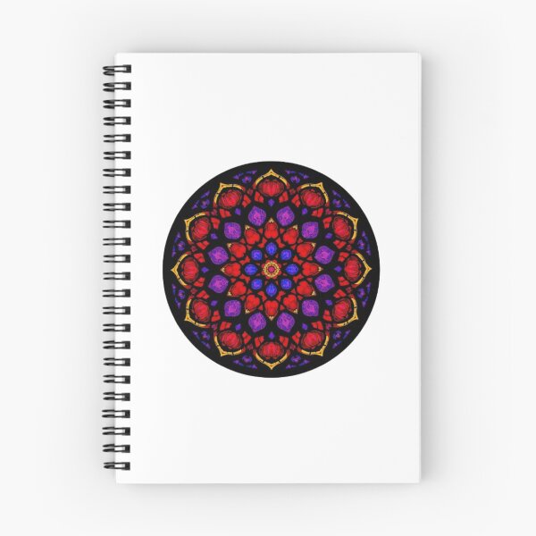 Item preview, Stained Glass Rose Window Gothic Mandala Art designed and sold by ByKayaPrints.
