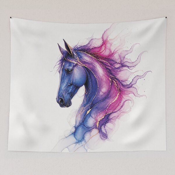 Item preview, Elegant Horses Portraits - Purple horse 2 designed and sold by Lucia Amaris Art.