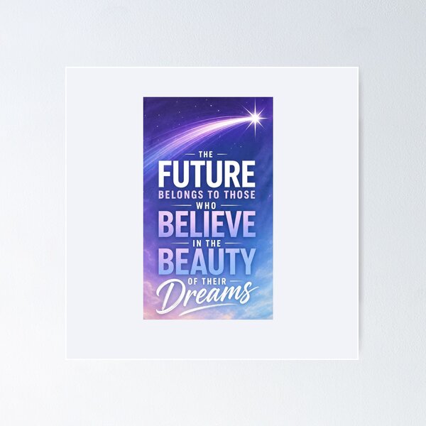 Item preview, The Future Belongs to Those Who Believe in the Beauty of Their Dreams – Dreamy Y2K Gradient – Manifestation Quote Art designed and sold by bobscraze.