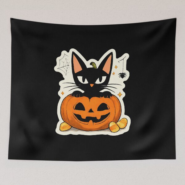Item preview, Spooky Cute Halloween Jack-O-Lantern Cat Gift - Black Cat In A Pumpkin designed and sold by Artycom.