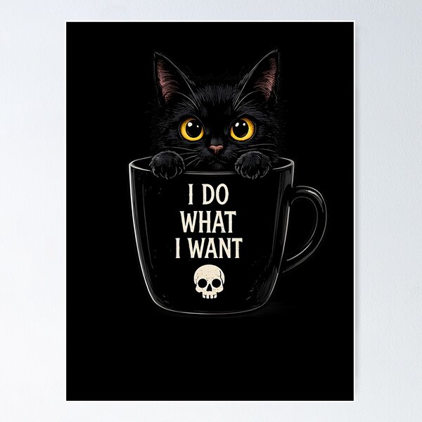 Item preview, I Do What I Want Black Cat Funny Gothic Cat Halloween designed and sold by herbwaters.