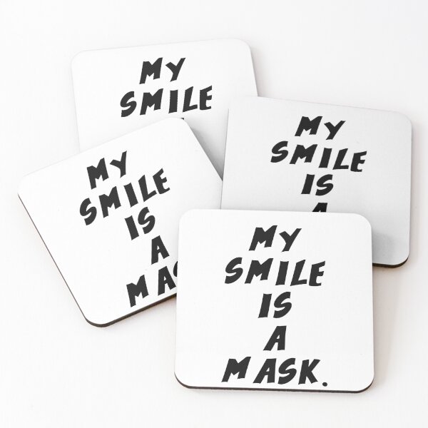 Item preview, Text Typography My smile is a mask. Awkward Social Humor designed and sold by TypeboldStudio.