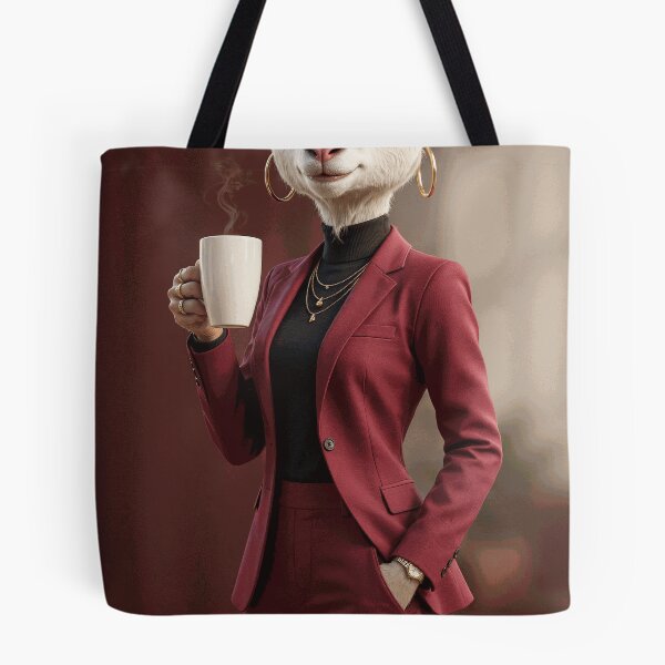 Item preview, Stylish Goat Woman Holding a Coffee Cup designed and sold by Unit 2.