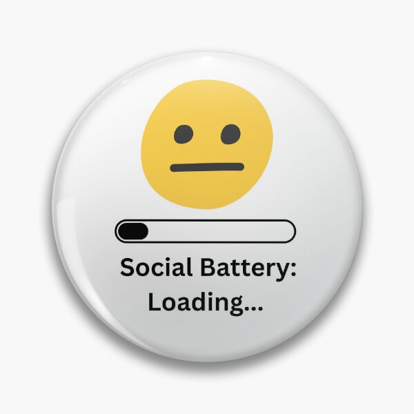 Item preview, Social Battery: Loading... | Funny Minimalist T-Shirt & Sticker Design designed and sold by DonGeneral.