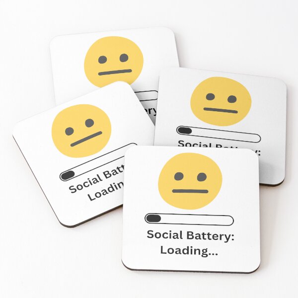 Item preview, Social Battery: Loading... | Funny Minimalist T-Shirt & Sticker Design designed and sold by DonGeneral.