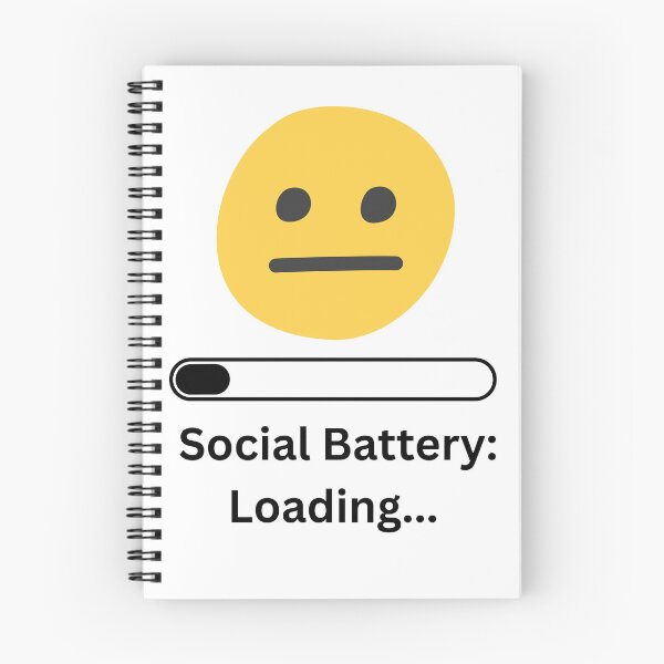 Item preview, Social Battery: Loading... | Funny Minimalist T-Shirt & Sticker Design designed and sold by DonGeneral.