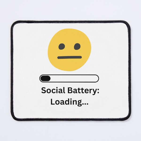 Item preview, Social Battery: Loading... | Funny Minimalist T-Shirt & Sticker Design designed and sold by DonGeneral.