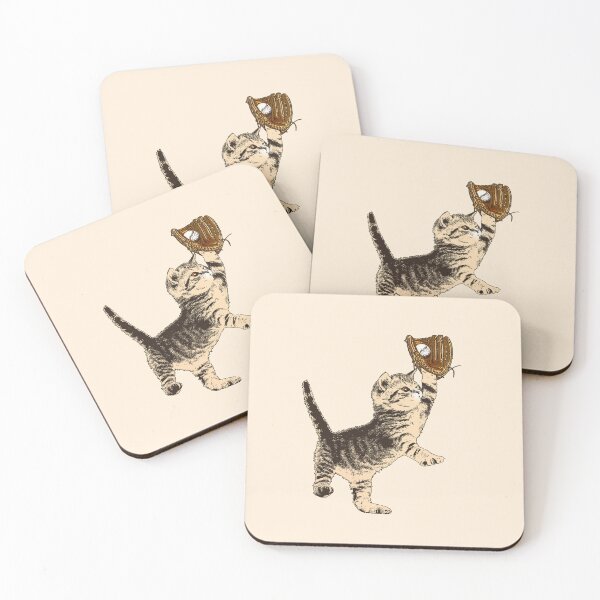 Item preview, Allstar Kitten - Sepia-Toned Cat Playing Baseball designed and sold by LittleMissTyne.