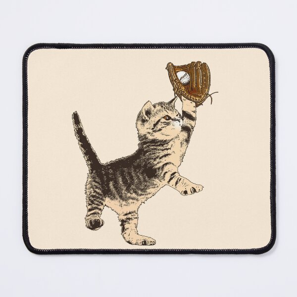 Item preview, Allstar Kitten - Sepia-Toned Cat Playing Baseball designed and sold by LittleMissTyne.