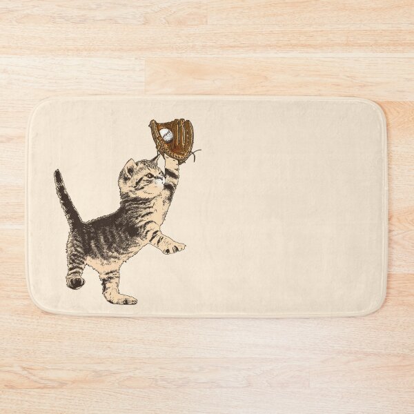 Item preview, Allstar Kitten - Sepia-Toned Cat Playing Baseball designed and sold by LittleMissTyne.