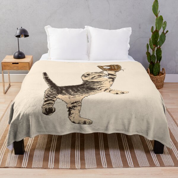 Item preview, Allstar Kitten - Sepia-Toned Cat Playing Baseball designed and sold by LittleMissTyne.