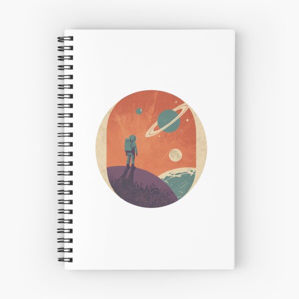 Item preview, Vintage Space Astronaut Ringed Planet Retro Poster designed and sold by ByKayaPrints.
