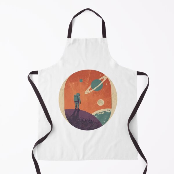 Item preview, Vintage Space Astronaut Ringed Planet Retro Poster designed and sold by ByKayaPrints.