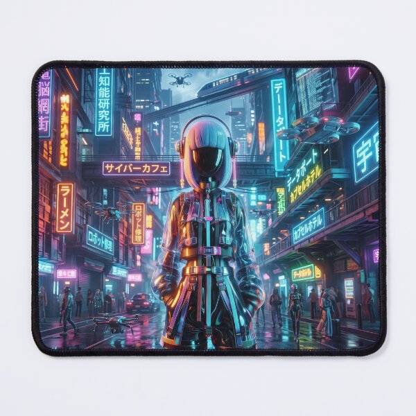 Item preview, Cyberpunk Neon Street Robot Girl designed and sold by AnnArtshock.