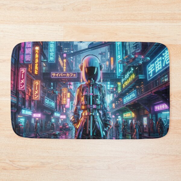 Item preview, Cyberpunk Neon Street Robot Girl designed and sold by AnnArtshock.