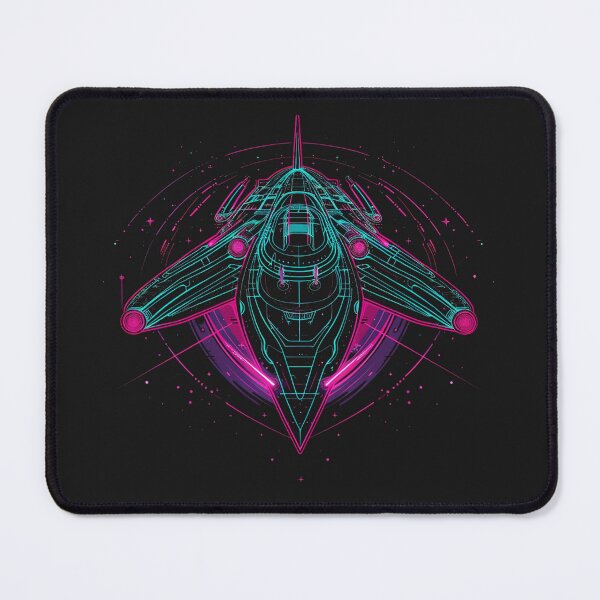 Item preview, voyager in neon void starship cutout for explorers designed and sold by RetroWaveArtCo.
