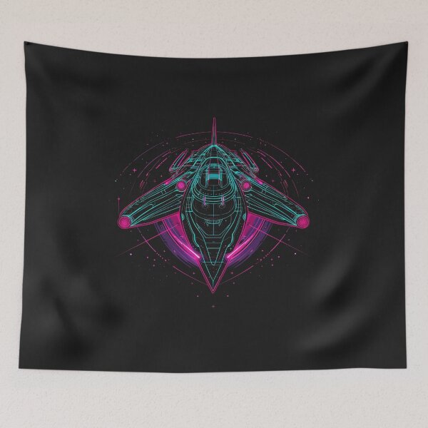 Item preview, voyager in neon void  starship cutout for explorers designed and sold by RetroWaveArtCo.