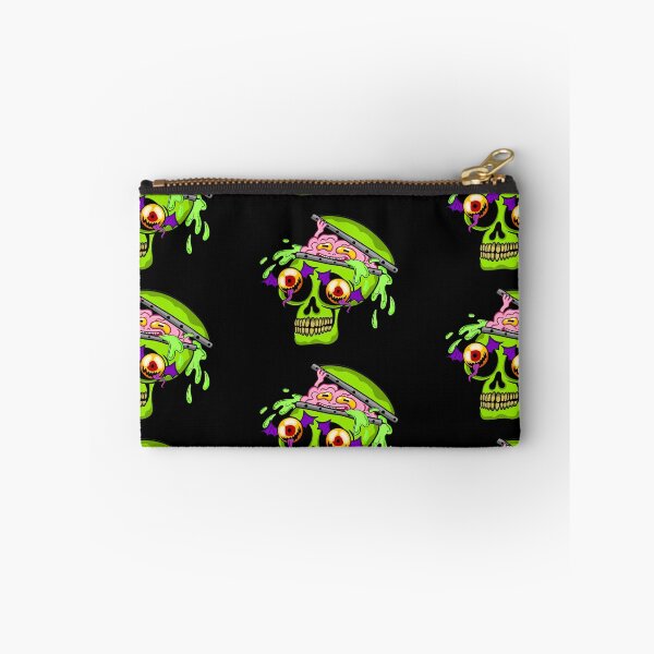 Item preview, Brain Spill Zombie Skull | Creepy Neon Horror Skull Sticker designed and sold by Let There Be Art Studio.