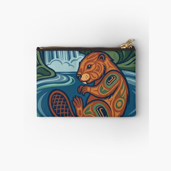 Item preview, CANADA Vintage Travel Illustration - Stylized Beaver Floating designed and sold by ZUMERI.
