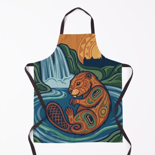 Item preview, CANADA Vintage Travel Illustration - Stylized Beaver Floating designed and sold by ZUMERI.