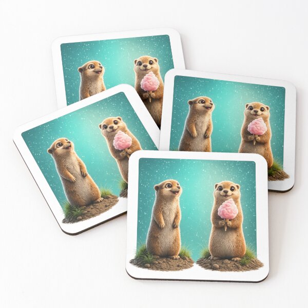 Item preview, Cute Meerkats with Cotton Candy designed and sold by LiMarchee.