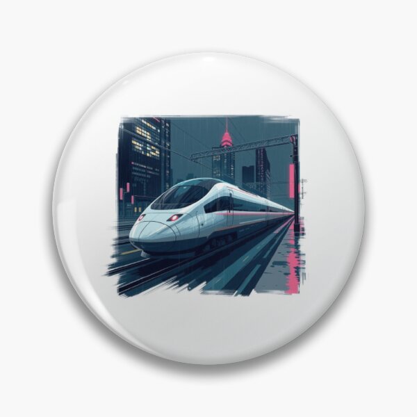 Item preview, Cyberpunk High Speed Bullet Train Rainy Night City designed and sold by ByKayaPrints.