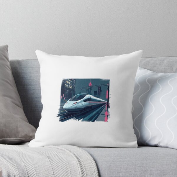 Item preview, Cyberpunk High Speed Bullet Train Rainy Night City designed and sold by ByKayaPrints.