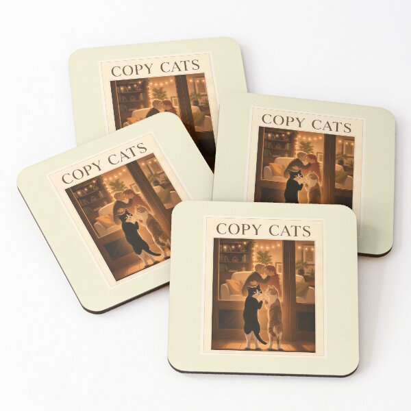 Item preview, Copy Cats Funny Romantic Cats Couples Love Illustration designed and sold by SammyMorry.
