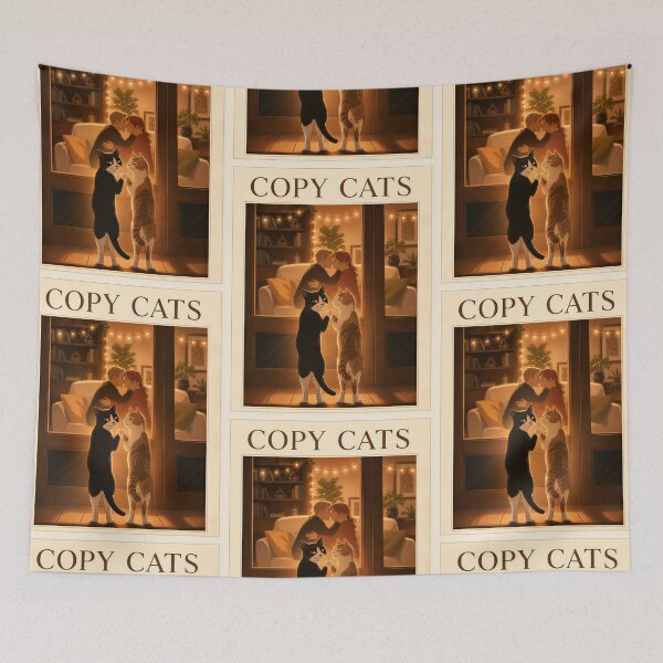 Item preview, Copy Cats Funny Romantic Cats Couples Love Illustration designed and sold by SammyMorry.
