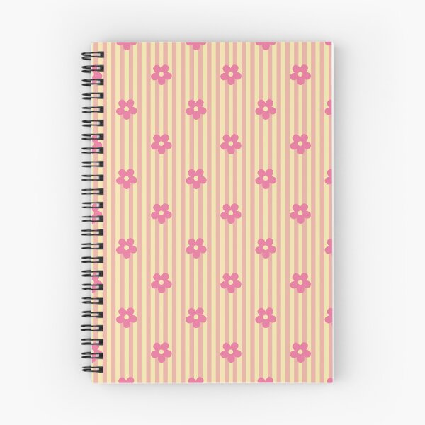 Item preview, Pink Floral Pattern | Cute Pink Flowers on Yellow Stripes | Retro Floral Stripes Design | Preppy Pink Flower Pattern | Coquette Pink and Yellow with Vertical Stripes designed and sold by VivaFy.