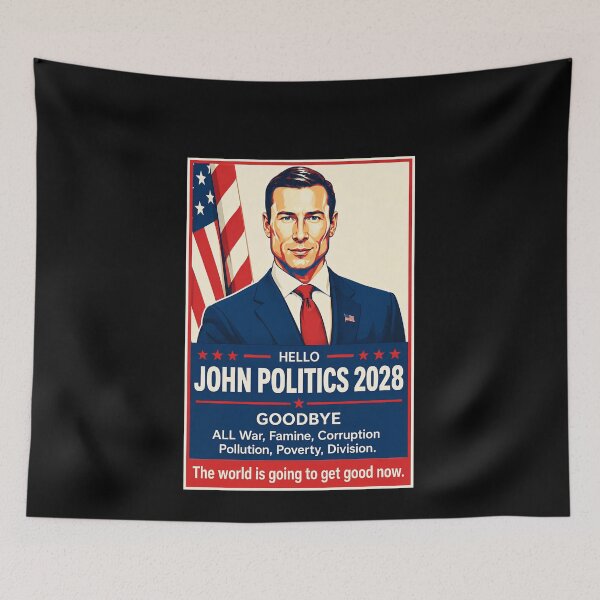 Item preview, Hello John Politics 2028 Patriotic Campaign Satire designed and sold by elderberry.