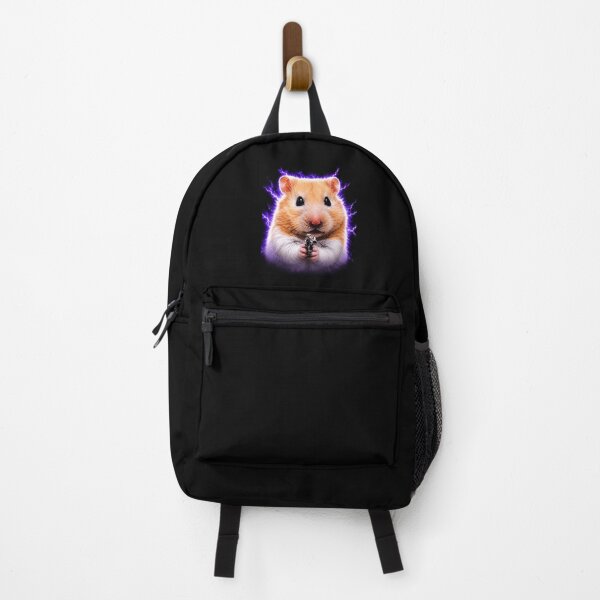 Item preview, Funny Hamster Holding Gun Hammy Purple Lightning Meme Art designed and sold by elderberry.