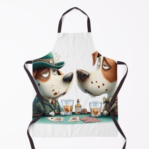 Item preview, Two Cartoon Dogs Playing Cards with Drinks designed and sold by Artessie.