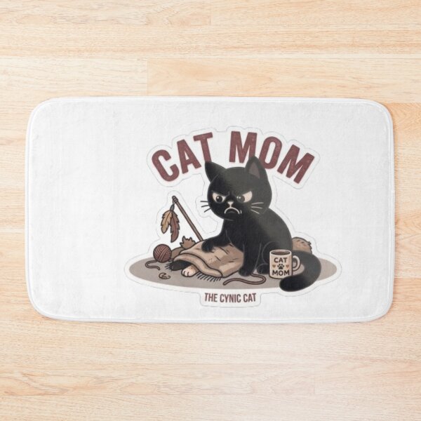 Item preview, "The Cynic Cat Mom" - Angry Black Cat with Mug and Toys designed and sold by Gabzerinho.