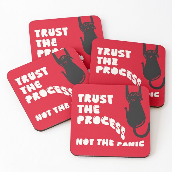 Item preview, Trust the Process Not the Panic Sticker | Funny Black Cat Sticker | Motivational Cat Art | Cute Aesthetic Sticker for Laptop Water Bottle designed and sold by Catrawberry.