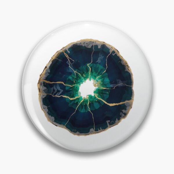 Item preview, Kintsugi Gold Veins Teal Agate Crystal Geode Art designed and sold by ByKayaPrints.