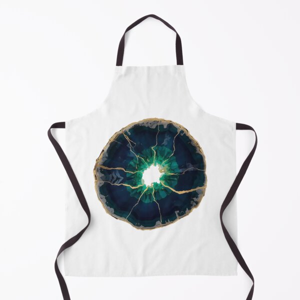 Item preview, Kintsugi Gold Veins Teal Agate Crystal Geode Art designed and sold by ByKayaPrints.