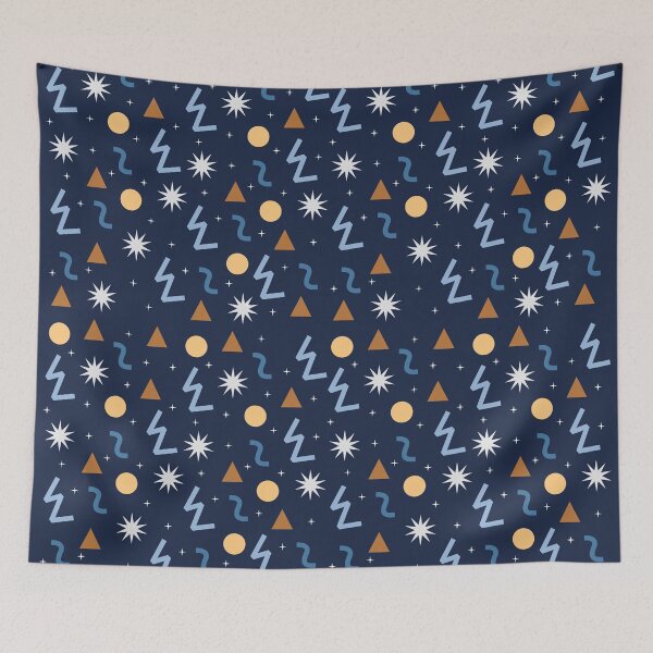 Item preview, Abstract Winter Night Geometric Stars Pattern designed and sold by Kimos Creative Store.