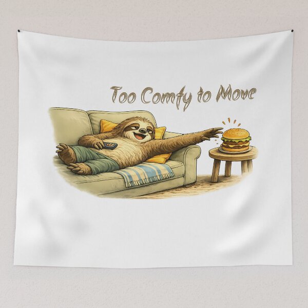 Item preview, Funny Sloth Too Comfy To Move Cartoon designed and sold by Buli89.