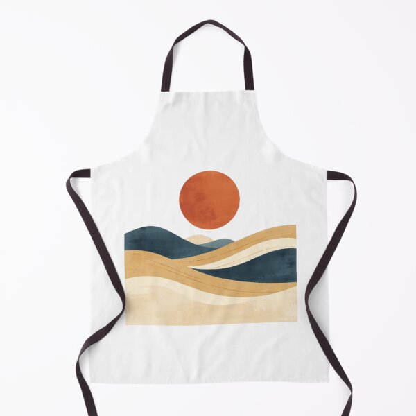 Item preview, Minimalist Terracotta Desert Dunes Ocean Waves Sun Art designed and sold by ByKayaPrints.