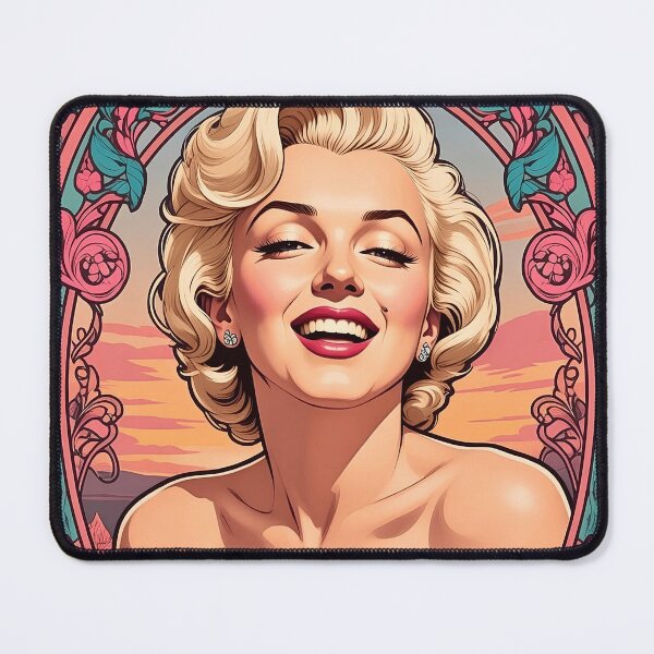 Item preview, Marilyn Monroe Art Nouveau Vintage Floral Portrait designed and sold by BorgSpareParts.