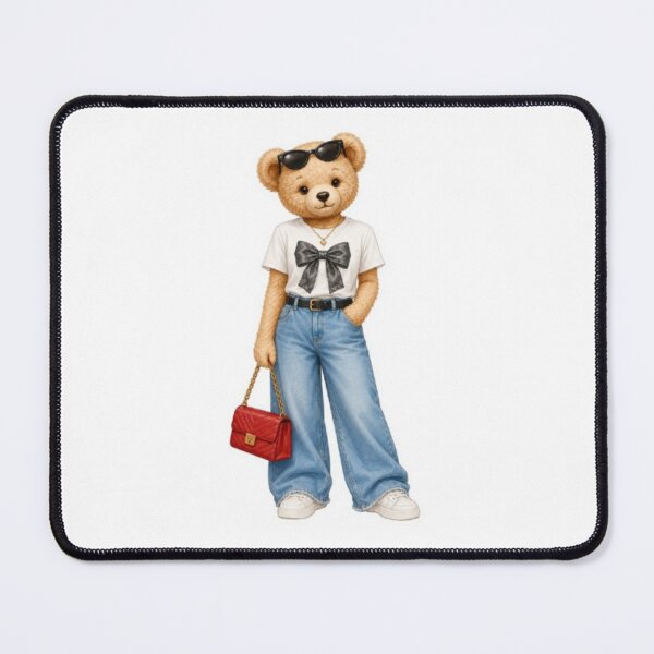 Item preview, Chic Fashion Teddy Bear with Red Handbag designed and sold by Snurly.