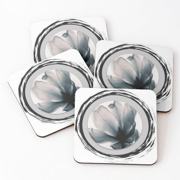 Item preview, Minimalist Monochrome Floral Circle Sticker | Abstract Botanical Aesthetic designed and sold by velvetwings.