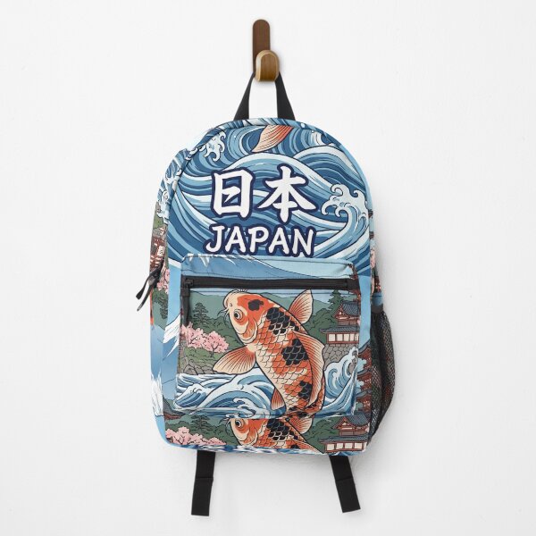 Item preview, JAPAN Travel Illustration - Ukiyo-e Koi Jumping designed and sold by ZUMERI.